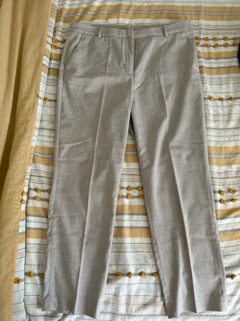 H&M Women's Straight-Leg Dress Pants - cream linen